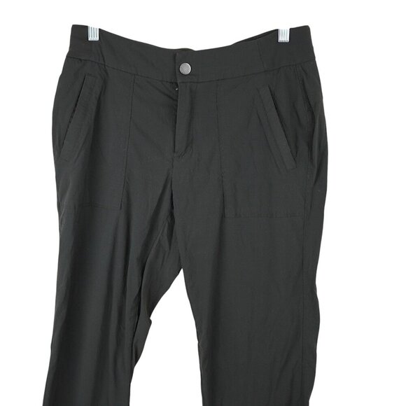 Womens Size 6 Athleta Trekkie Belted Hiking Camping Hike Pant Black Textured - Picture 2 of 8